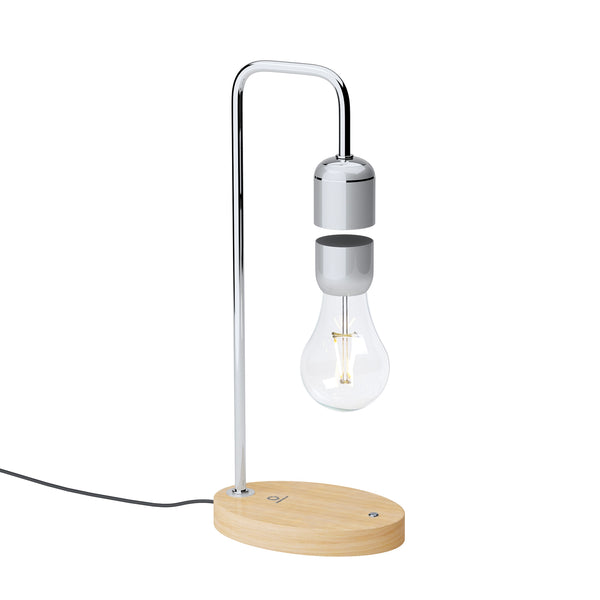 Levitating Lamp Edison-Style Light Bulb with Oak Base: Magnetic Levitation, Eye-Catching Design