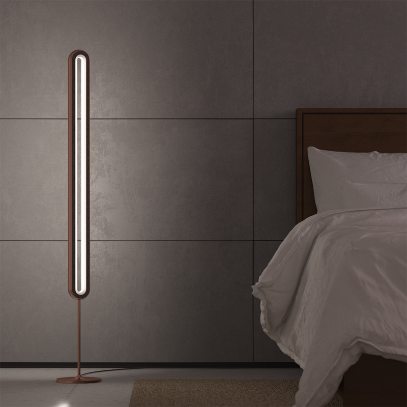 Light Pillar Dimmable Standing Brown Bedroom