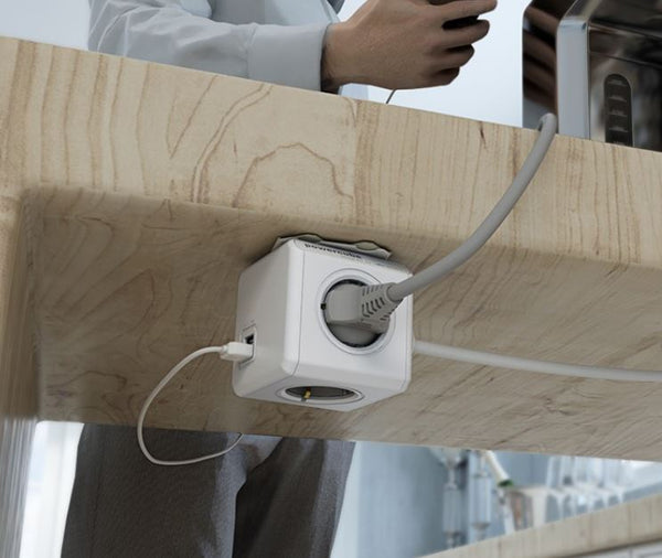 PowerCube |Extended USB|: Dual-USB-A Charging Cube with Space Saving Design and Childproof Sockets