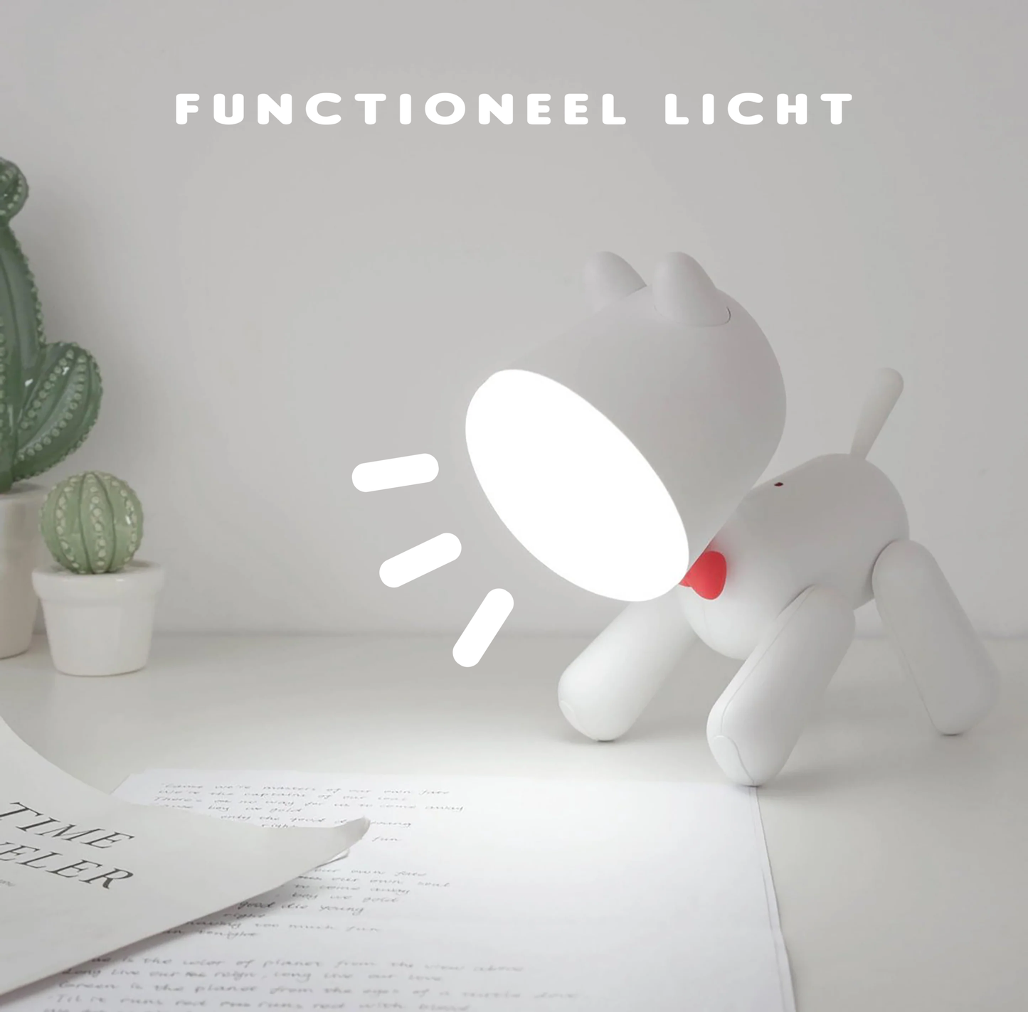 Puppy Nachtlamp – Waggy Puppy LED Lamp Oplaadbaar & Verstelbaar