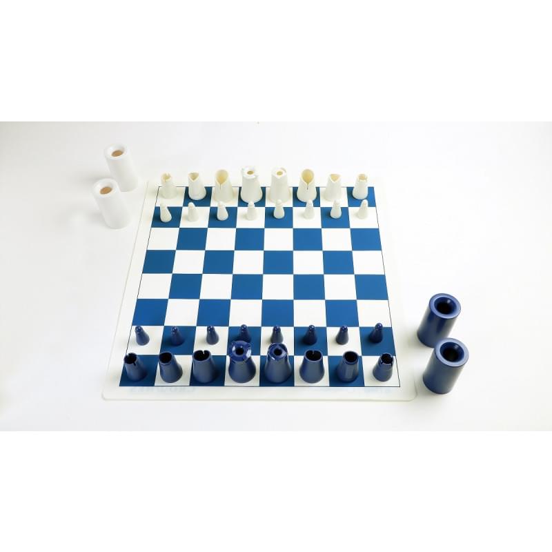 Crownes Chess Set - Plastic - Unique Magnetic Design, Compact Storage, Rollable Silicone Board