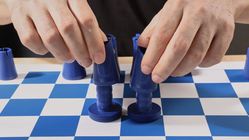 Crownes Chess Set - Plastic - Unique Magnetic Design, Compact Storage, Rollable Silicone Board