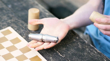 Crownes Chess Set Zinc Aloy: Magnetic Nesting Pieces, Compact Storage, and Rollable PU Leather Board