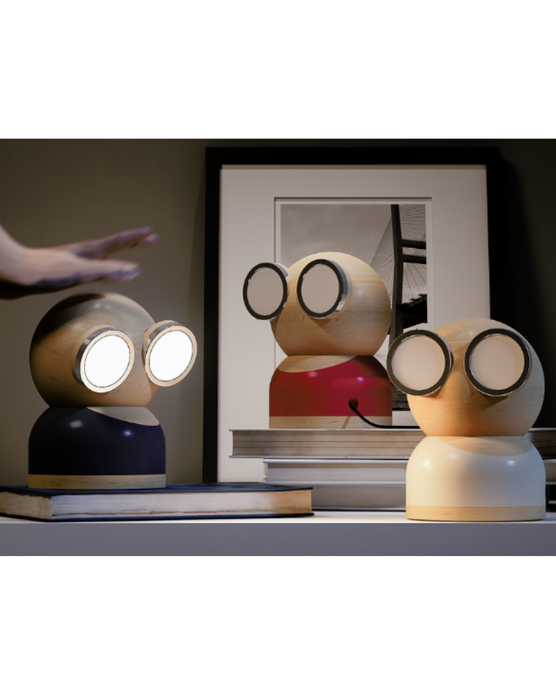 Mr. watt goggle lamp:detachable head, rechargeable battery, and touch-sensitive dimmer for whimsical elegance