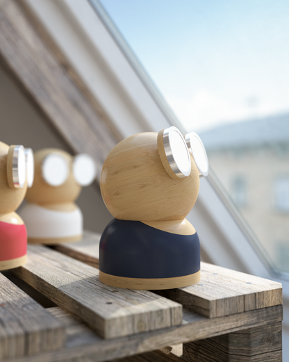 Mr. watt goggle lamp detachable head, rechargeable battery, and touch-sensitive dimmer for whimsical elegance