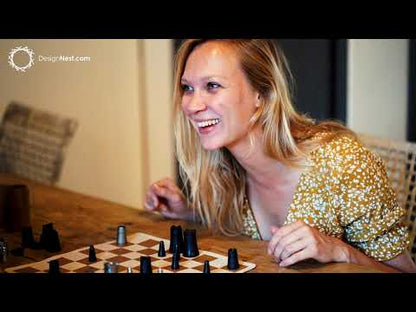 Crownes Chess Set - Plastic - Unique Magnetic Design, Compact Storage, Rollable Silicone Board