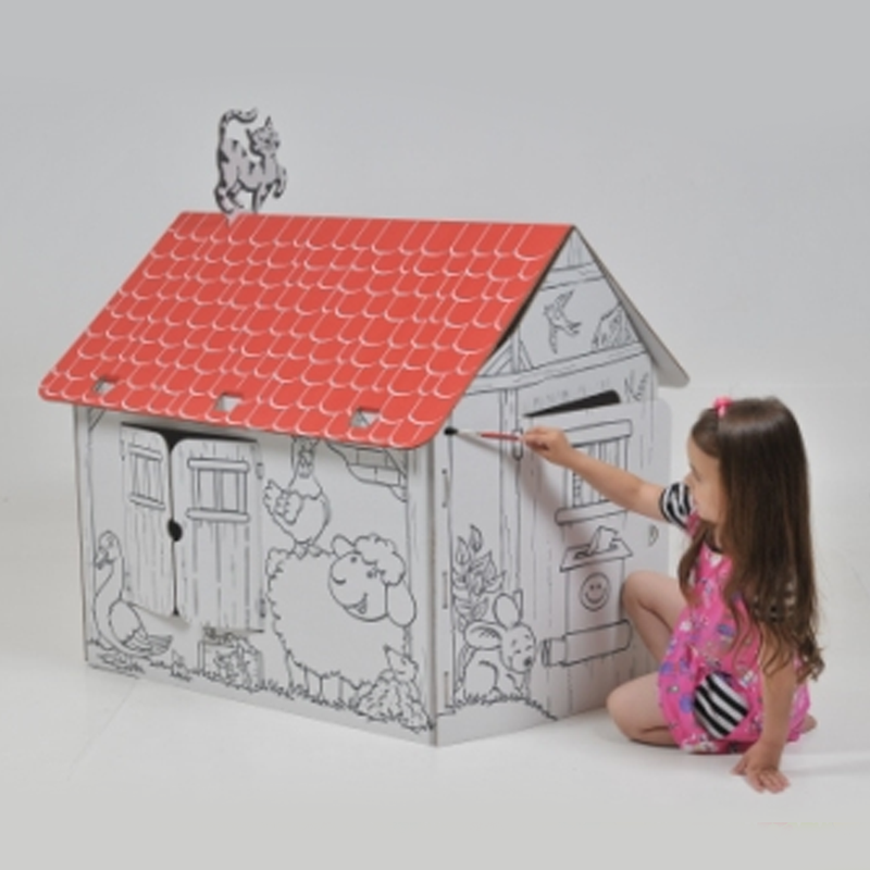 AnnaHouse - Kids' Paintable Playhouse with Modern Design for Creative Fun