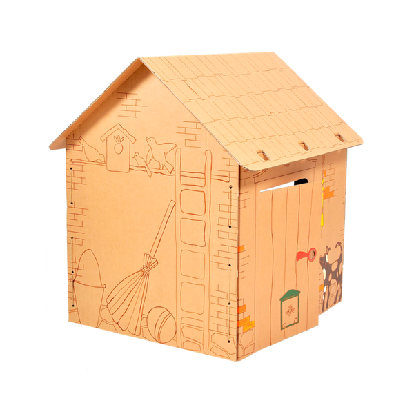 AnnaHouse - Kids' Paintable Playhouse with Modern Design for Creative Fun