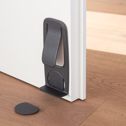 DoorStop SPRING – Compact Door Holder, No Drilling, Adhesive Mount, 42g, 3M Tape