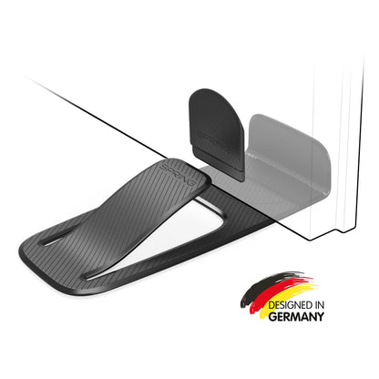 DoorStop SPRING – Compact Door Holder, No Drilling, Adhesive Mount, 42g, 3M Tape