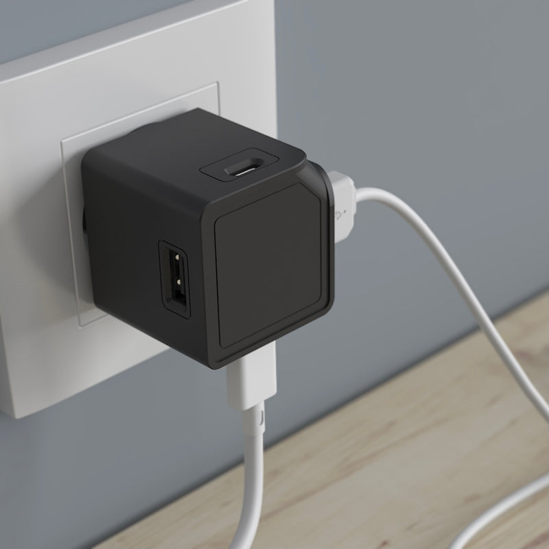 "USBcube Original by DesignNest featuring 3 USB-A ports and 1 USB-C port, in a compact and sleek design."