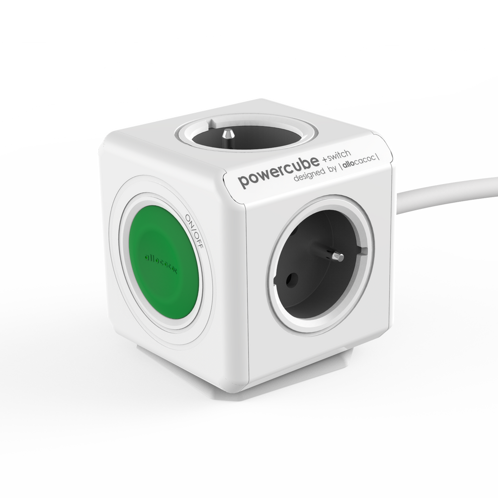 PowerCube Extended Switch - 4 Outlets with Integrated On/Off Switch an ...