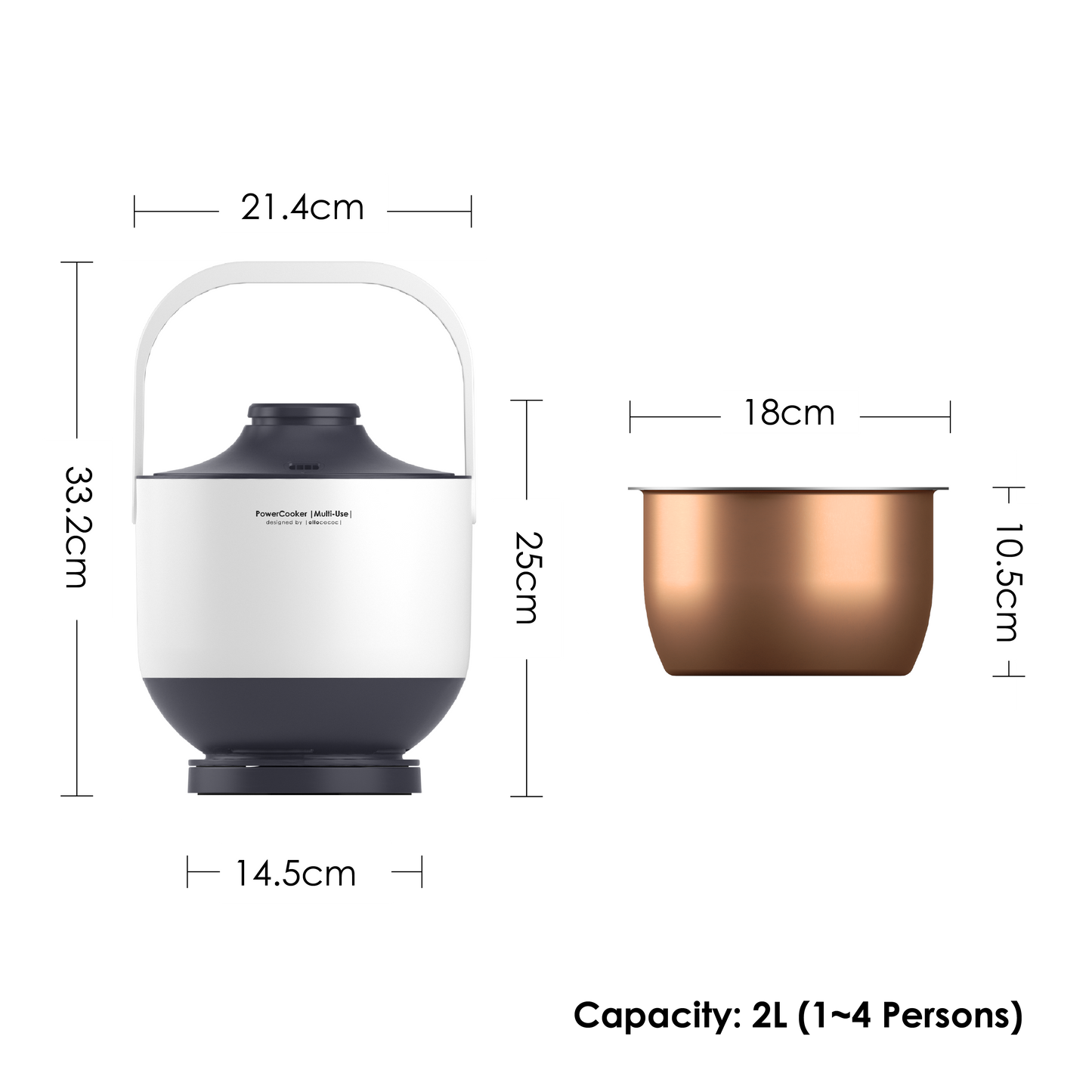 PowerCooker Multi-Use ricecooker white kitchenrobot