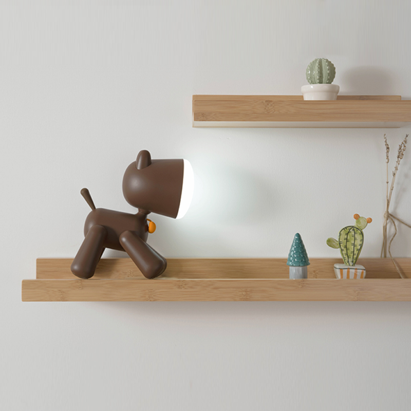 Puppy Lamp Janpim Brown on shelf