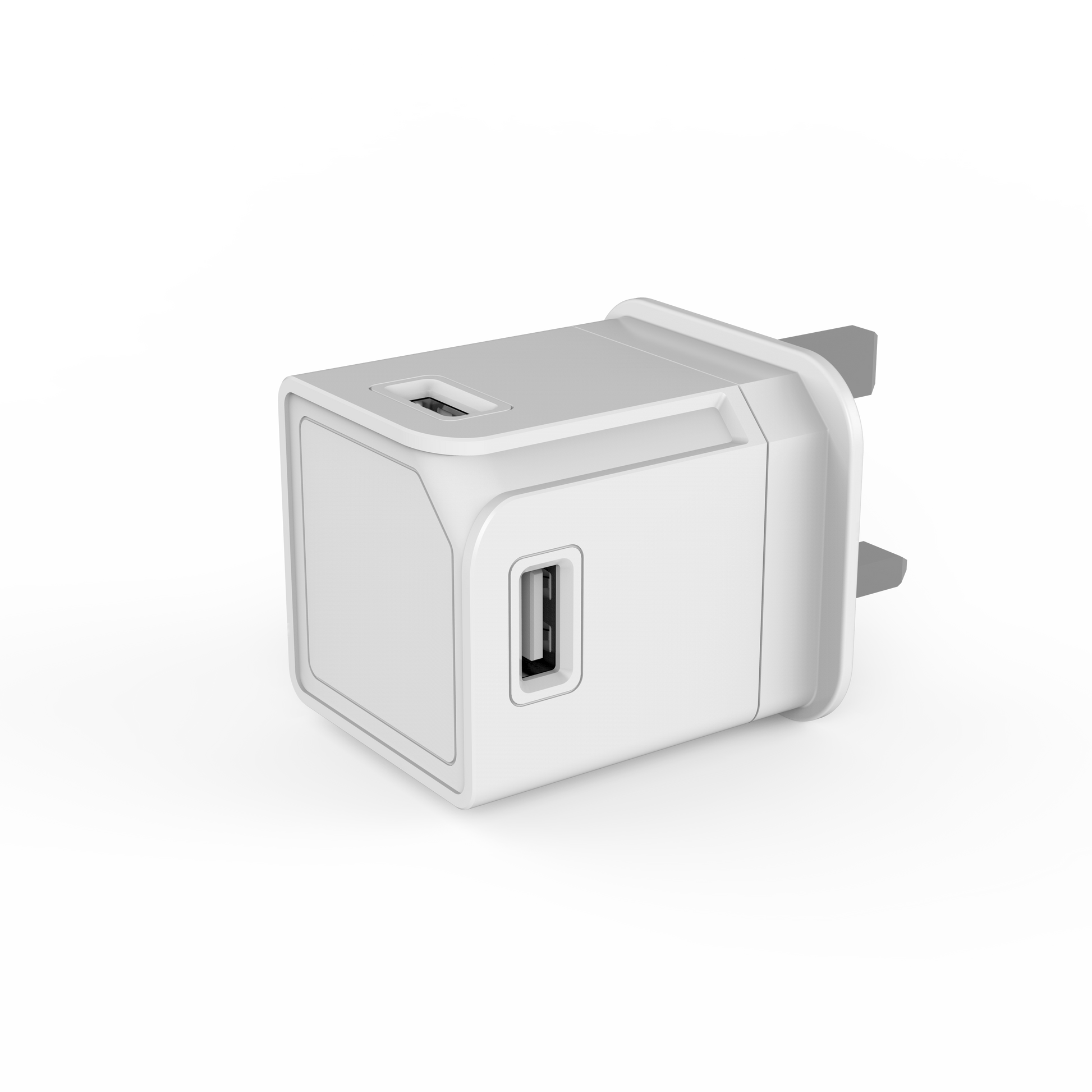 USB-Cube Original: Compact 4-port USB-A hub with high-speed data transfer and smart charging capabilities, featuring a sleek and modern design