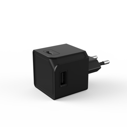 "USBcube Original by DesignNest featuring 3 USB-A ports and 1 USB-C port, in a compact and sleek design."
