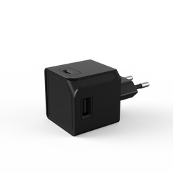 "USBcube Original by DesignNest featuring 3 USB-A ports and 1 USB-C port, in a compact and sleek design."