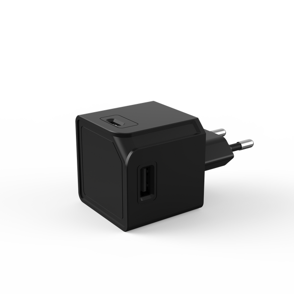 "USBcube Original by DesignNest featuring 3 USB-A ports and 1 USB-C port, in a compact and sleek design."