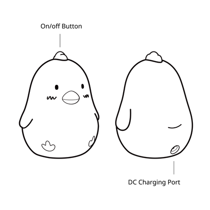 ChickenLamp MUID - Silicone LED Lamp in Chicken Shape, Playful Design, 30 cm Tall