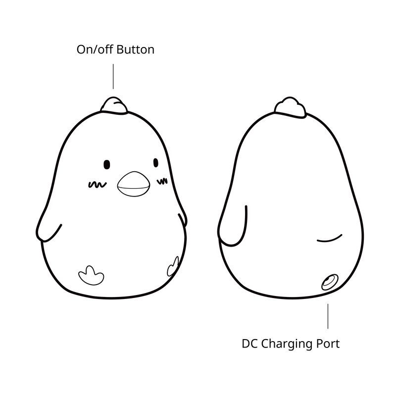 ChickenLamp MUID - Silicone LED Lamp in Chicken Shape, Playful Design, 30 cm Tall