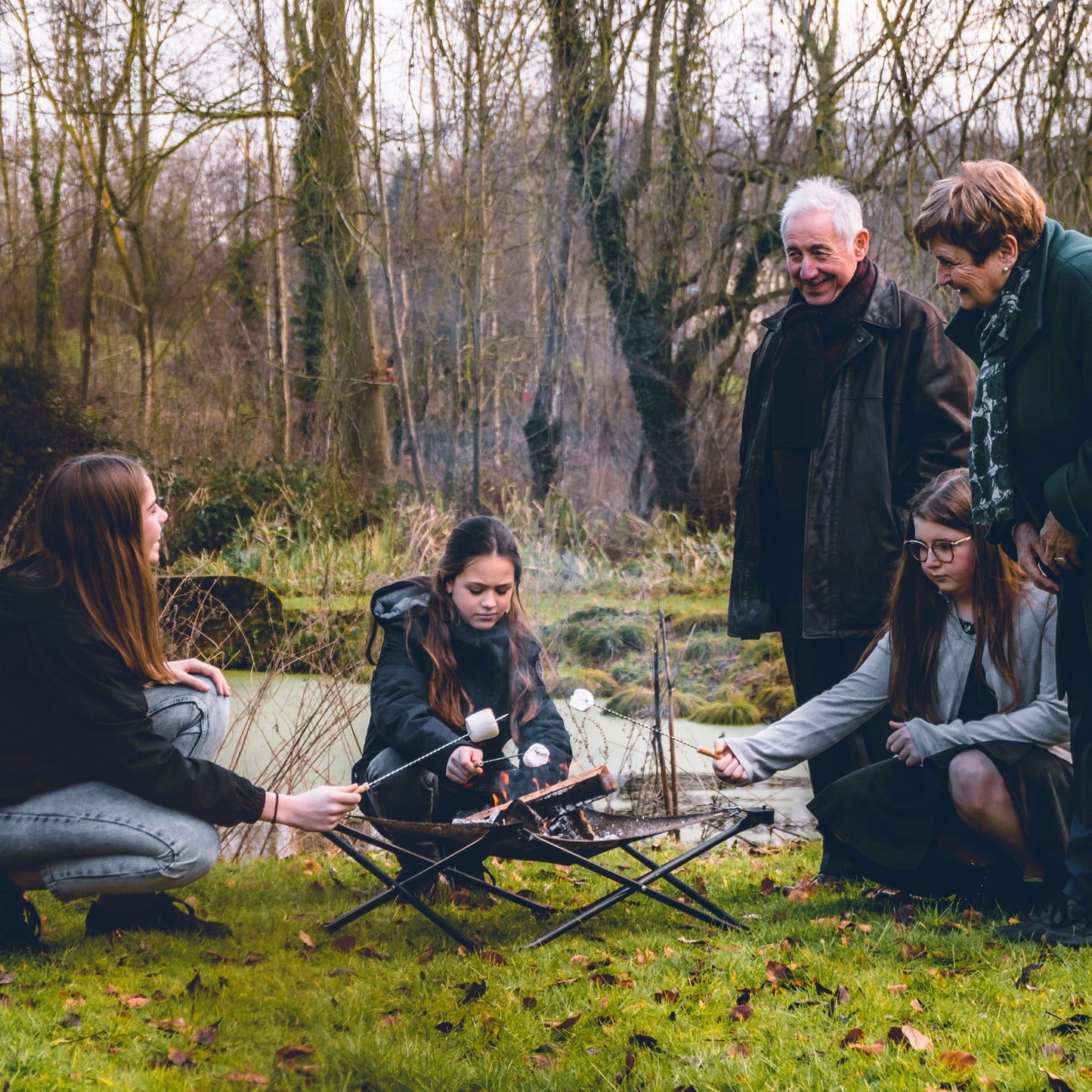 FoldingFire Outdoor BBQ + Grill with Fecralloy® Innovation, Adjustable Height, and Portability!