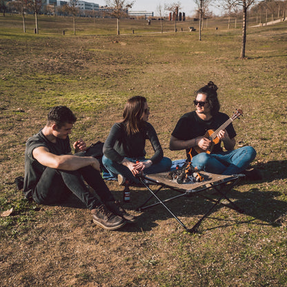 FoldingFire Outdoor BBQ + Grill with Fecralloy® Innovation, Adjustable Height, and Portability!